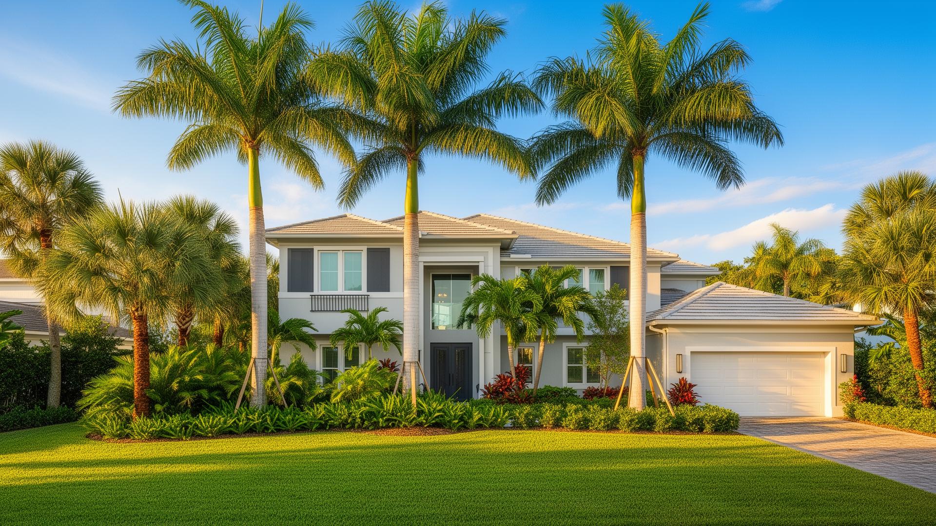 Florida home with palm trees